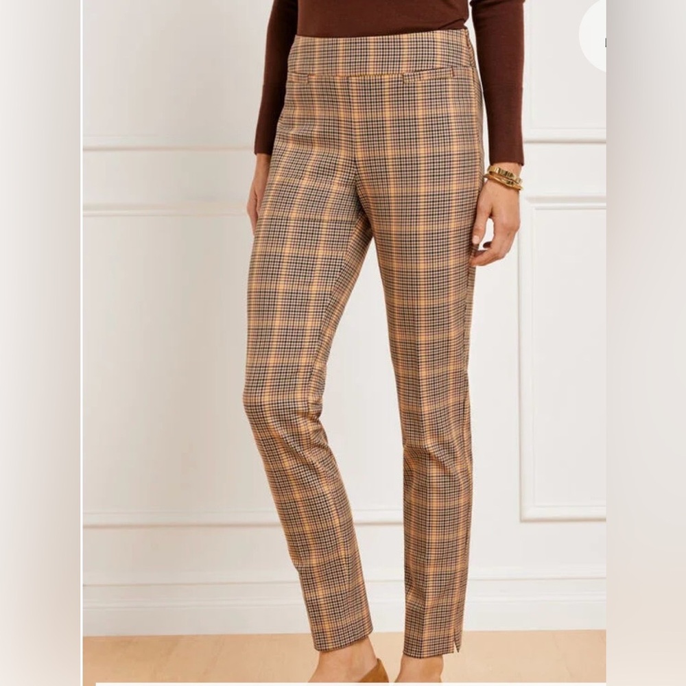 TALBOTS Pants CHATHAM SLIM ANKLE PANTS - HAYSTACK PLAID